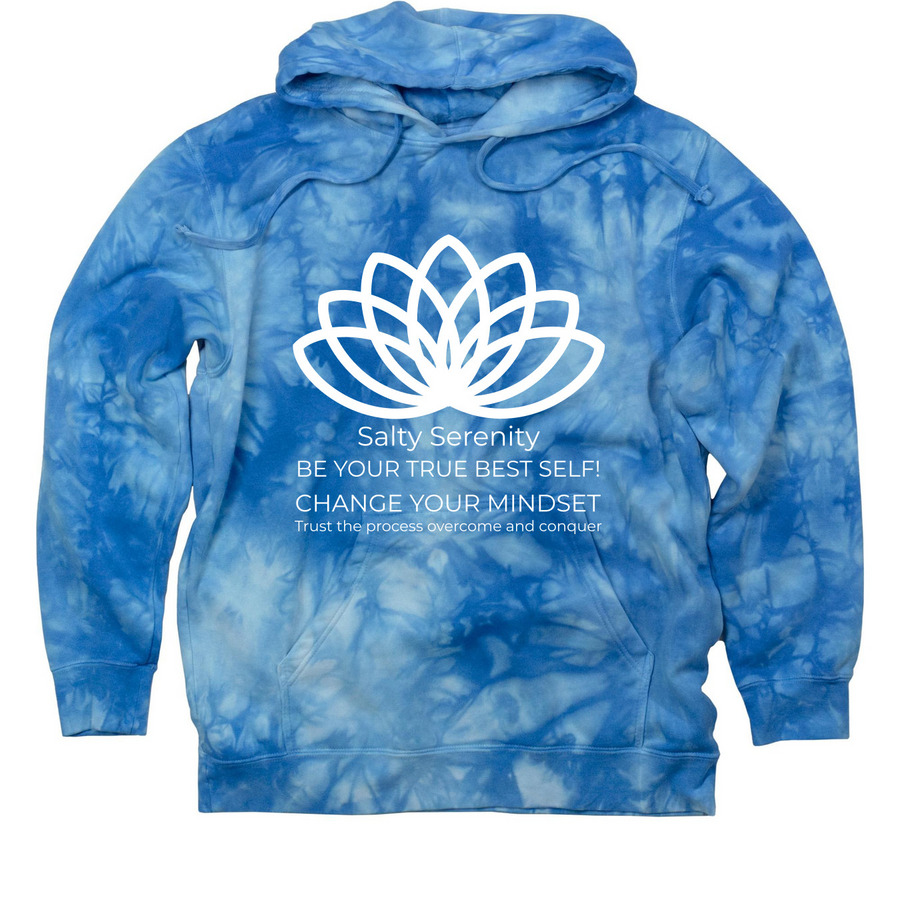 SALTY SERENITY&nbsp;, a Aqua Blue Tie Dye Pullover Hoodie