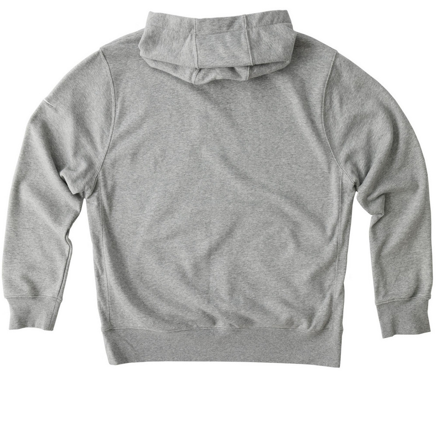 Many Races One Fight Nike Apparel, a Dark Grey Heather Nike Club Fleece Pullover Hoodie (back-view)