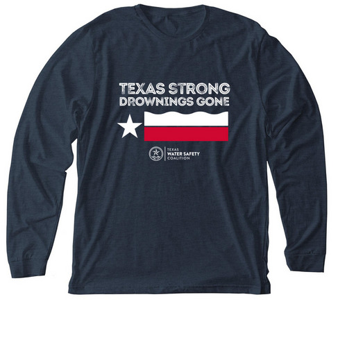 Texas Drownings Gone, a Heather Midnight Navy Premium Long Sleeve Tee