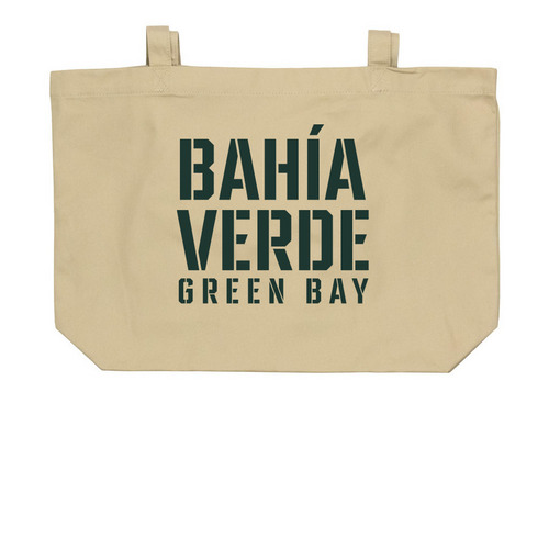 Bah?a Verde Green Bay Classic Green Tote Bags, a Oyster Large Organic Cotton Tote Bag
