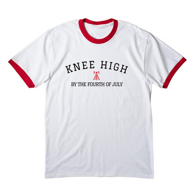 Knee High By the Fourth of July - Tower Tee, a White/ Red Cotton Ringer Tee