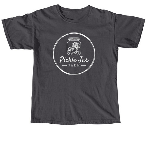 Pickle Jar Farm - Front Logo, a Graphite Comfort Colors Unisex Tee