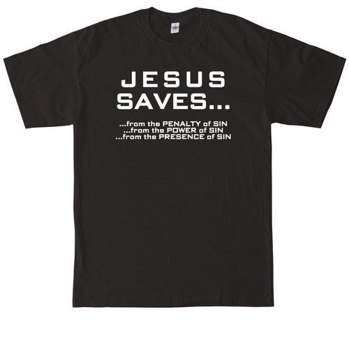 Jesus Saves from..., a Black Tall Classic Unisex Tee
