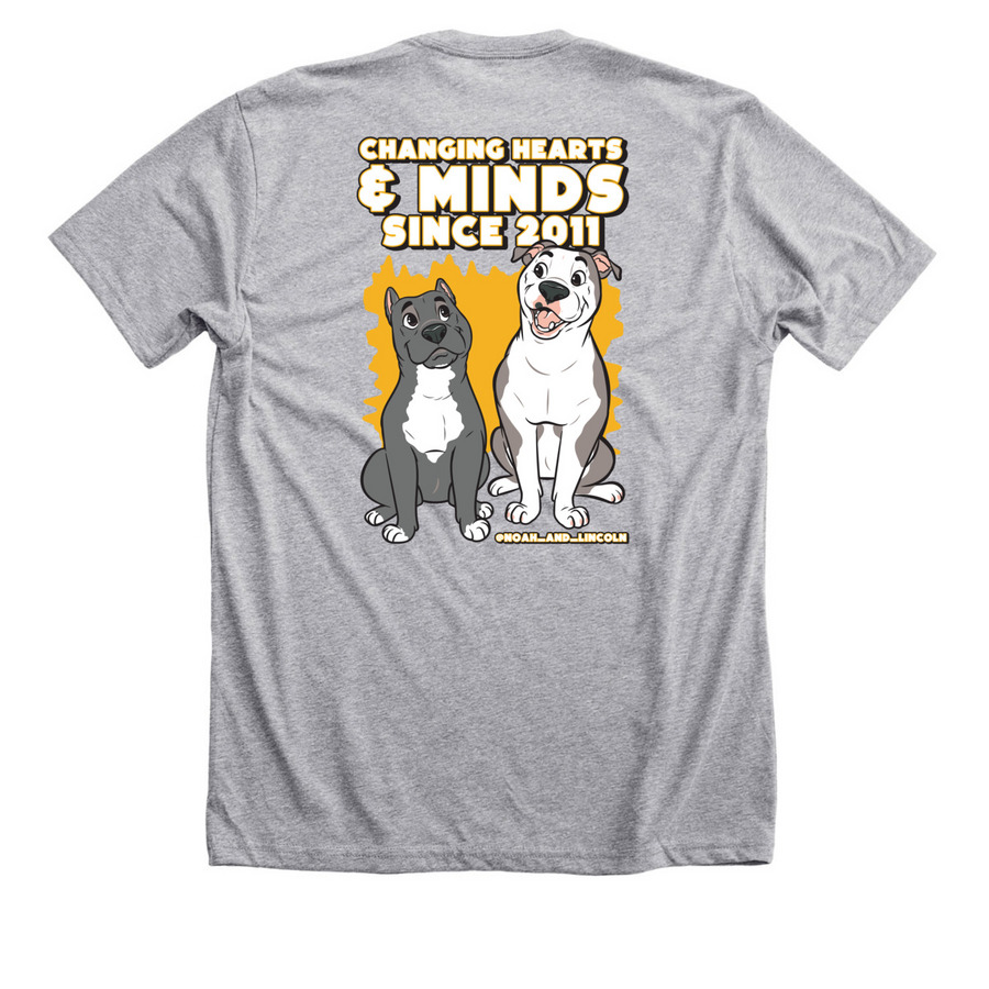 Noah & Lincoln Favs, a Athletic Heather Premium Unisex Tee (back-view)