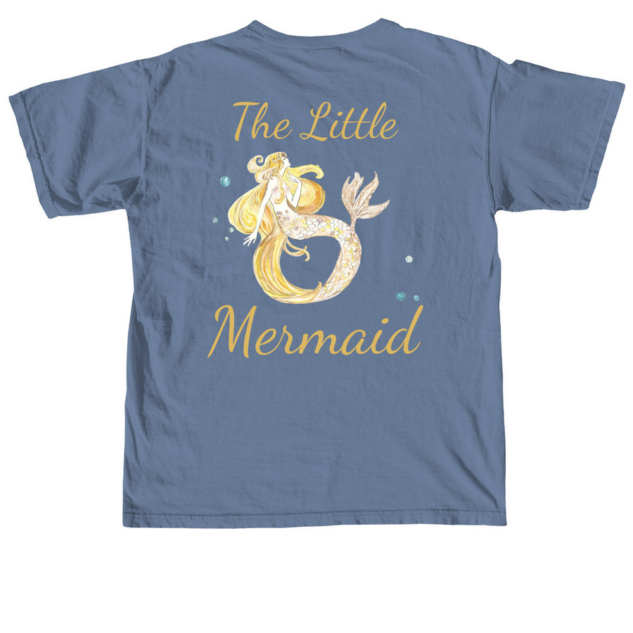 The Little Mermaid T-Shirt, a Blue Jean Comfort Colors Unisex Tee (back-view)