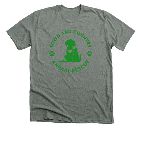 Green Logo, a Deep Heather Premium Unisex Tee
