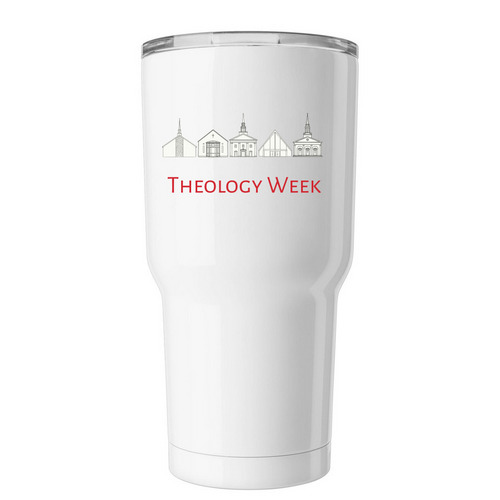THEOLOGY WEEK TUMBLER, a White Insulated Tumbler