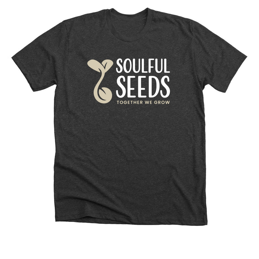 Soulful Seeds, a Dark Grey Heather Premium Unisex Tee