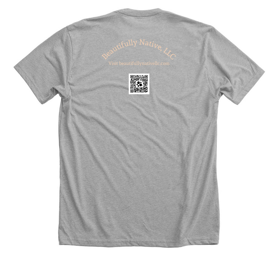 Beautifully Native, LLC Apparel, a Athletic Heather Premium Unisex Tee (back-view)