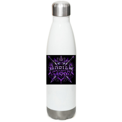 Adrian Army Water Bottle, a White Stainless Steel Water Bottle