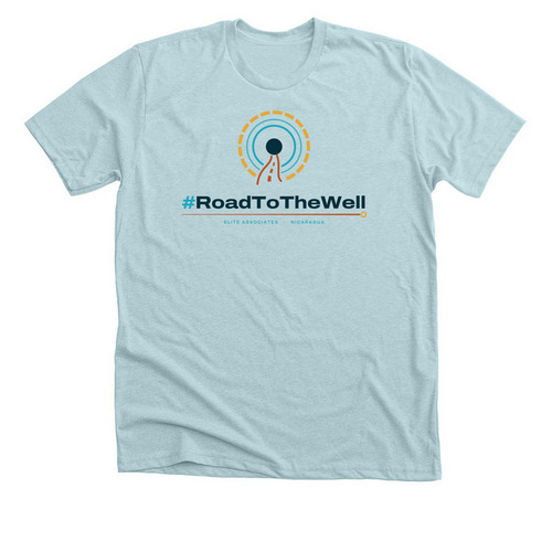#RoadToTheWell, a Heather Ice Blue Premium Unisex Tee