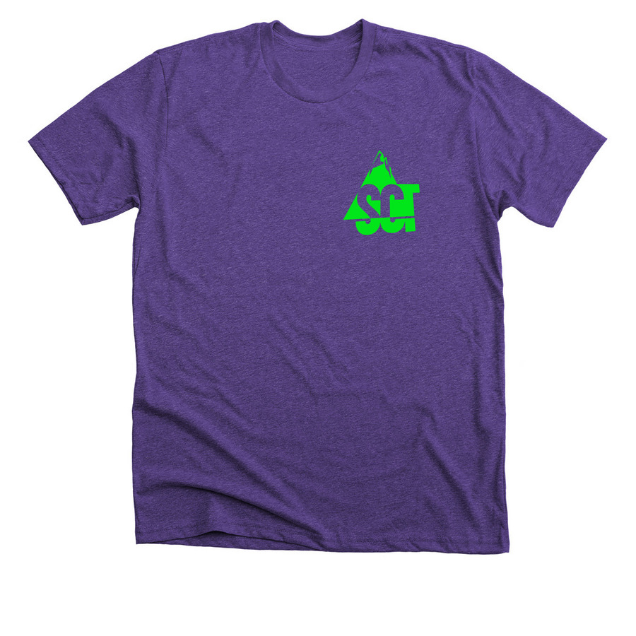 Sierra Climbing Team Merch, a Heather Team Purple Premium Unisex Tee