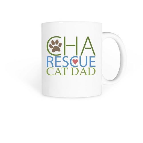 CHA Rescue Cat Dad Mug, a White Coffee Mug