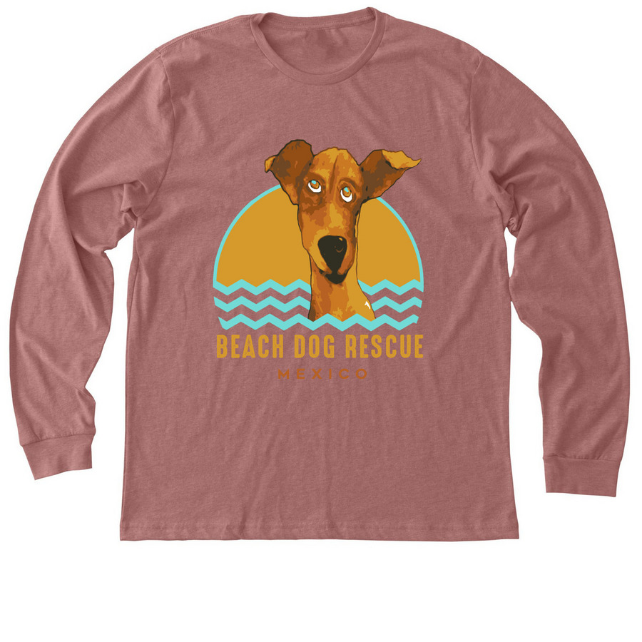 BDR Yellow Logo Long Sleeve Tees, a Heather Mauve Premium Long Sleeve Tee