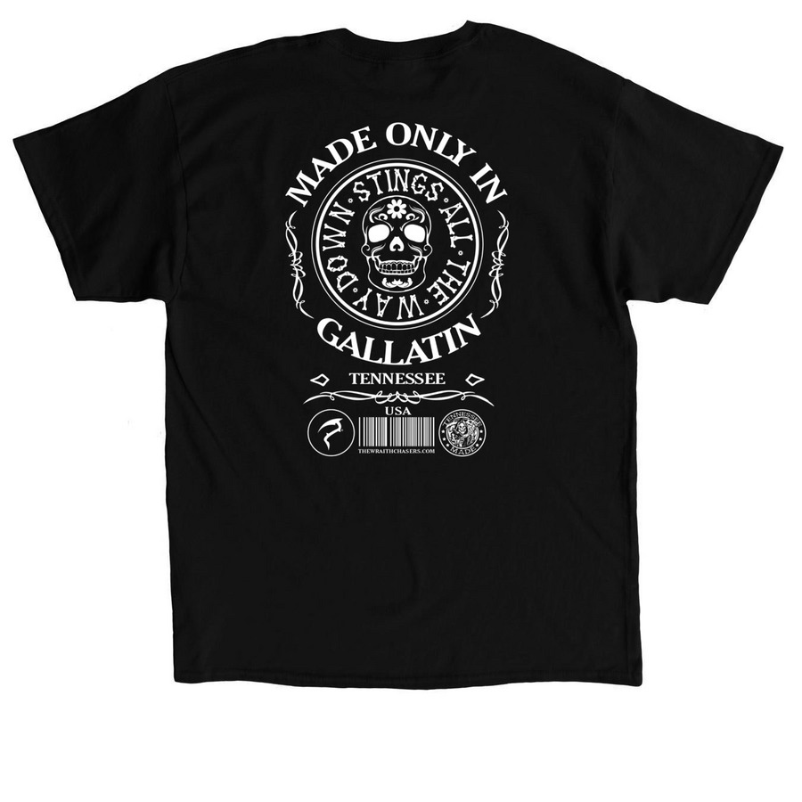 BLACK LABEL, a Black Classic Unisex Tee (back-view)