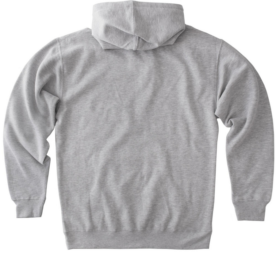 Peace, Love, Informatics, a Grey Heather Heavyweight Pullover Hoodie (back-view)