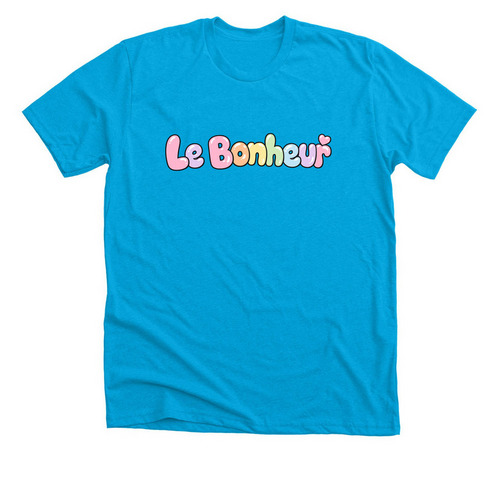 Le Bonheur: bubble&nbsp;, a Neon Blue Premium Unisex Tee