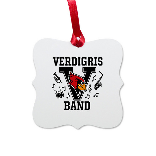 Band Christmas Ornament, a White Aluminum Square Ornament