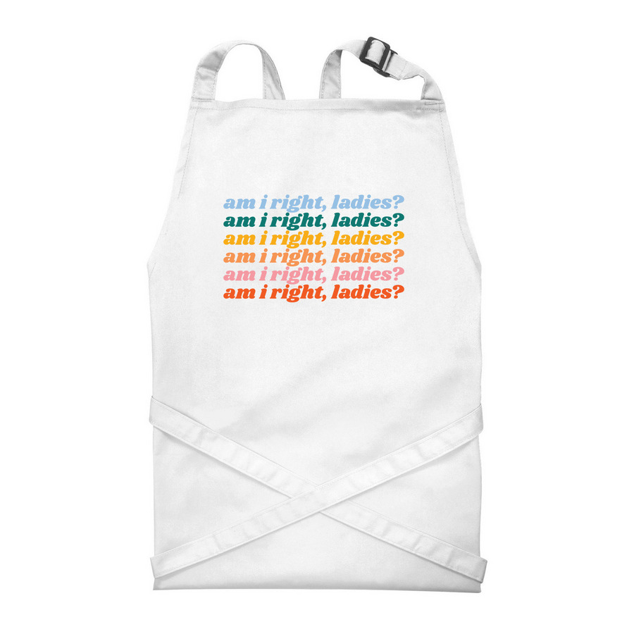Am I right aprons!, a White Recycled Bib Apron