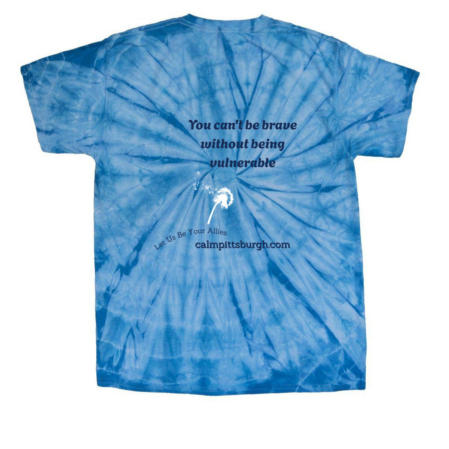Tie- Dye and Kids Calm Merch, a Baby Blue Classic Tie Dye Tee (back-view)