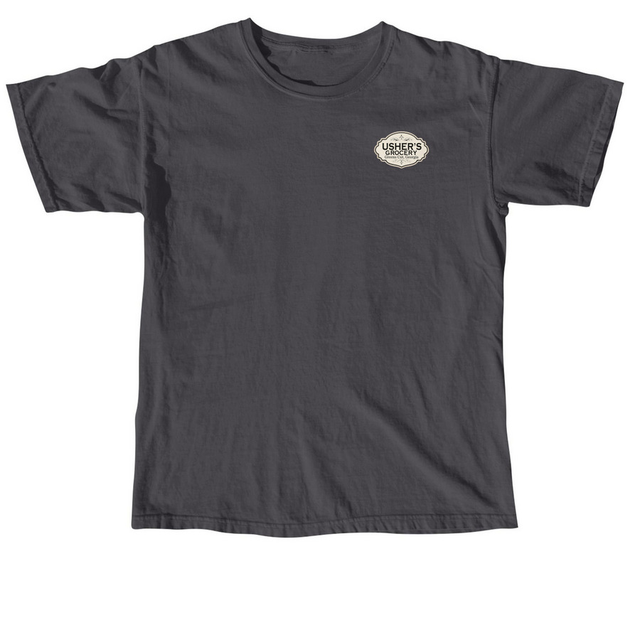 Usher's Grocery, a Graphite Comfort Colors Unisex Tee