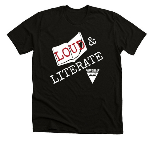 Loud & Literate, a Black Heather Premium Unisex Tee