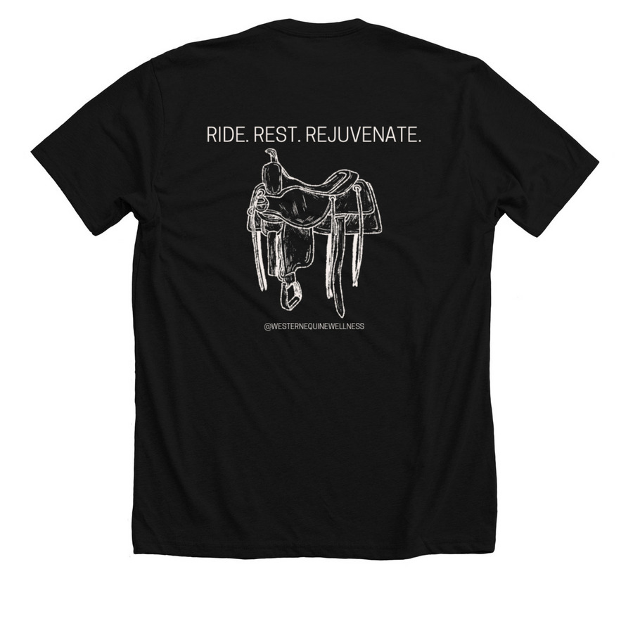 Saddle Up Collection, a Solid Black Blend Premium Unisex Tee (back-view)