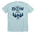 Fall 2026 BOW, a Heather Ice Blue Premium Unisex Tee (back-view)