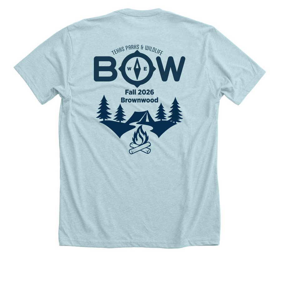 Fall 2026 BOW, a Heather Ice Blue Premium Unisex Tee (back-view)