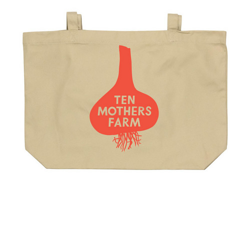 Ten Mothers Farm Tote, a Oyster Large Organic Cotton Tote Bag