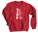 Tipp Vertical, a Red Crewneck Sweatshirt