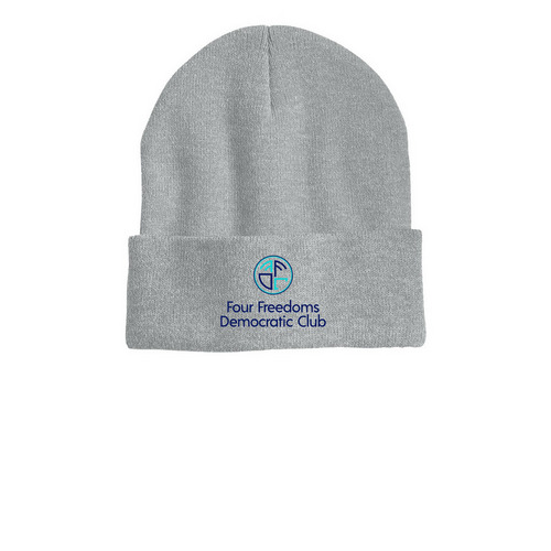 Four Freedoms Hat, a Heather Grey Printed Cuffed Beanie