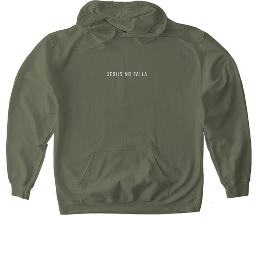 Jesus No Falla, a Military Green Gildan Softstyle Pullover Hoodie
