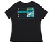 Freedom From Sexual Violence Merch, a Black Women's Relaxed V-Neck Tee (back-view)