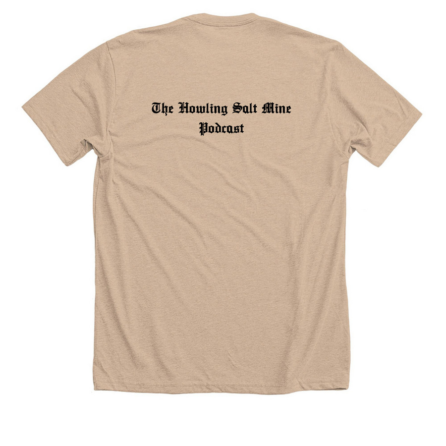 Untap, Upkeep, Salt (Black), a Heather Tan Premium Unisex Tee (back-view)