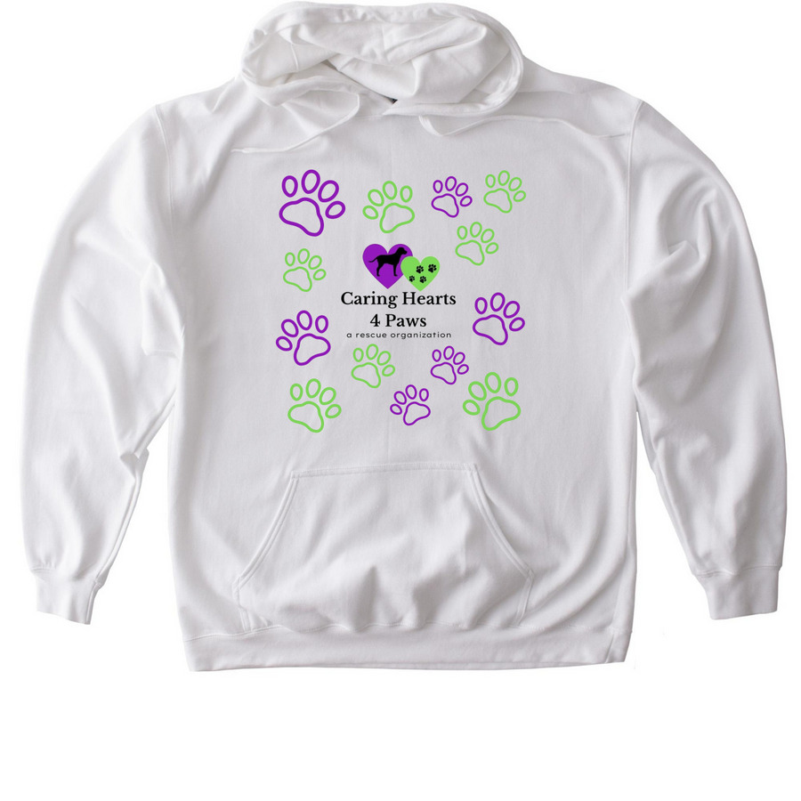 Paw Prints, a White Gildan Softstyle Pullover Hoodie