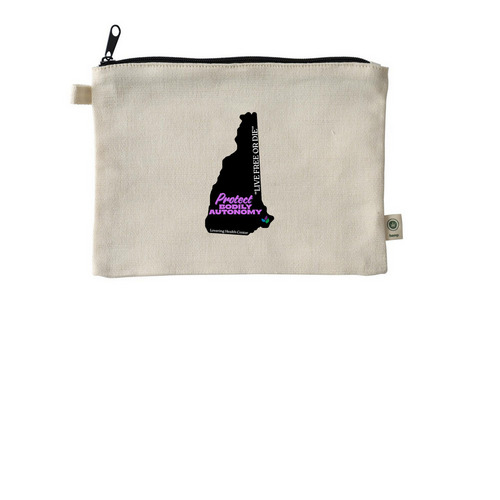 Protect Bodily Autonomy in NH!&nbsp;, a Natural 9"x7" Hemp Blend Pouch