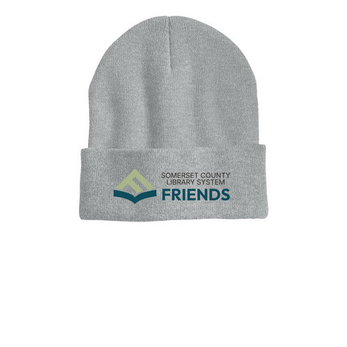 SCLS Beanie, a Heather Grey Printed Cuffed Beanie
