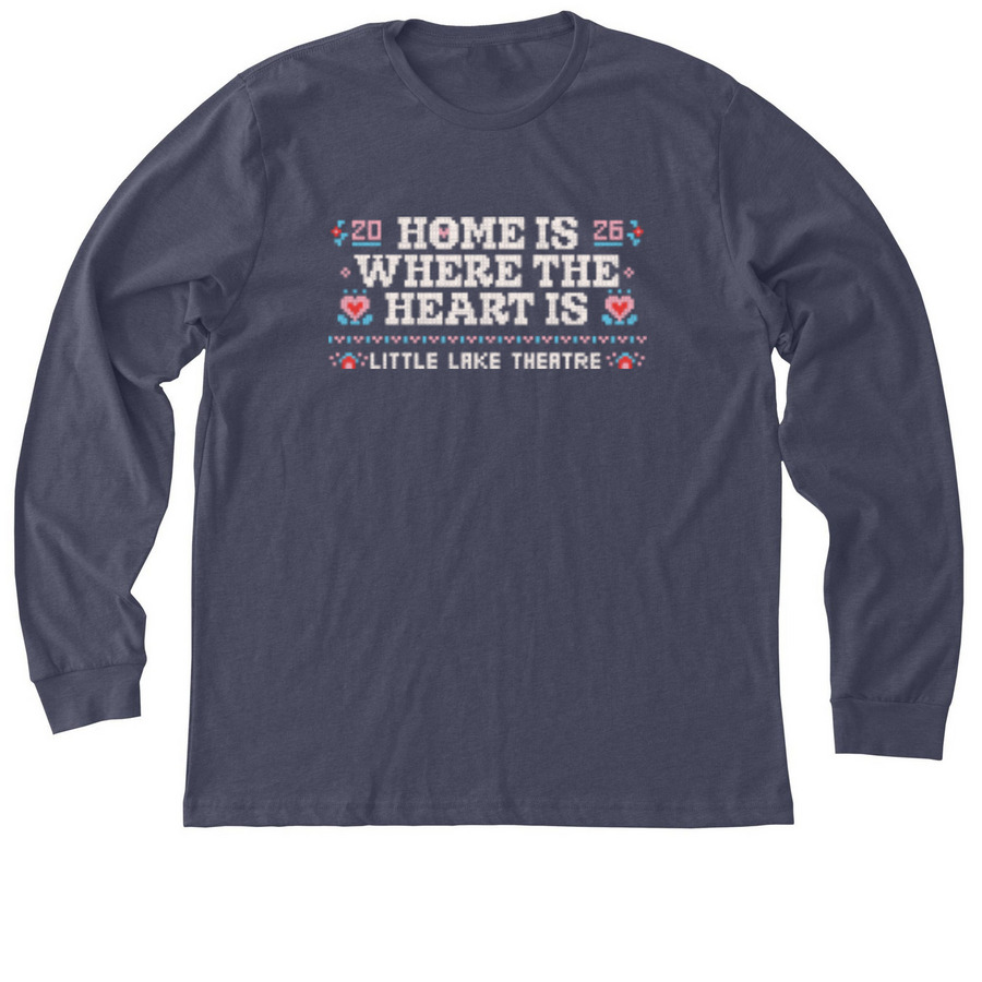 Home Is Where The Heart Is - White, a Heather Midnight Navy Premium Long Sleeve Tee