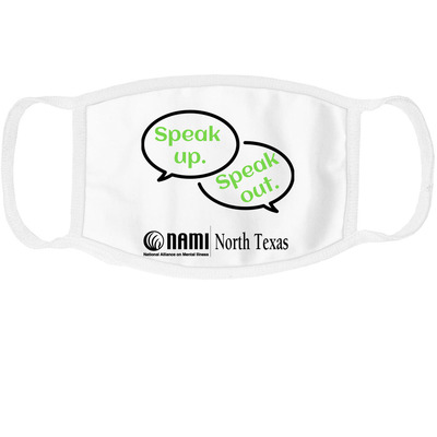 Speak up. Speak out., a White Cotton Face Mask