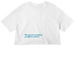 Double Entendre, a White Women?s Cropped Cotton Tee (back-view)