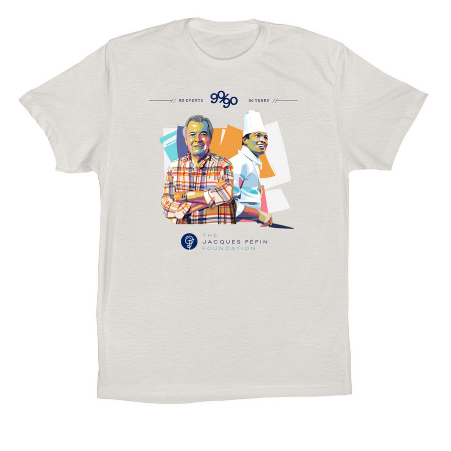 Jacques P?pin's 90/90 Celebration Shirt, a Vintage White Premium Cotton Tee