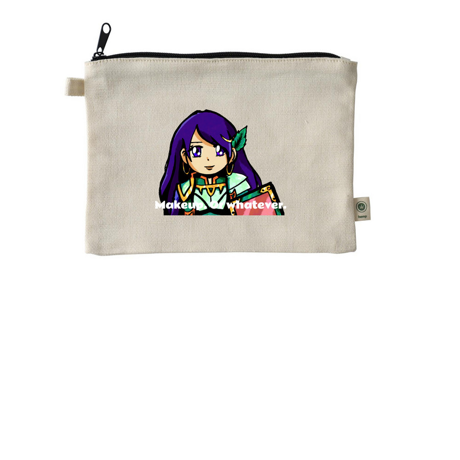 Hirame Needs Makeup Badly, a Natural 9"x7" Hemp Blend Pouch