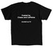 Chaos and Caffeine, a Black Classic Unisex Tee (back-view)