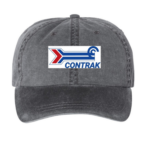 CONTRAK Logo Hats, a Black Printed Pigment Dye Baseball Cap