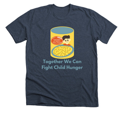 Support the Food Bank's Backpack Program, a Heather Midnight Navy Premium Unisex Tee