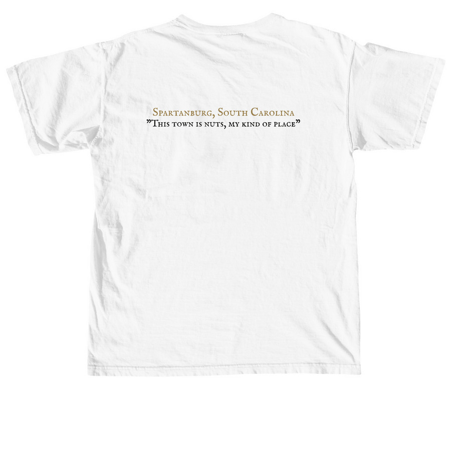 Spartanburg Mikey Tee, a White Comfort Colors Unisex Tee (back-view)