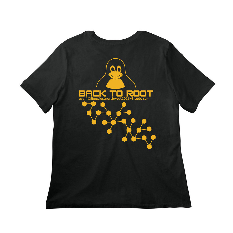 Back to ROOT - Terminal Amber, a Vintage Black Women?s Relaxed Cotton Tee (back-view)