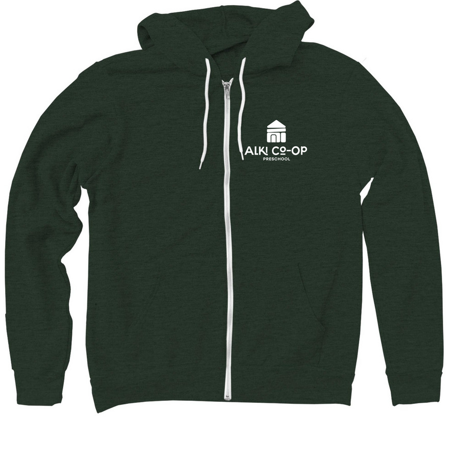 Alki Co-op Adult Zip Up, a Heather Forest Zip Up Hoodie
