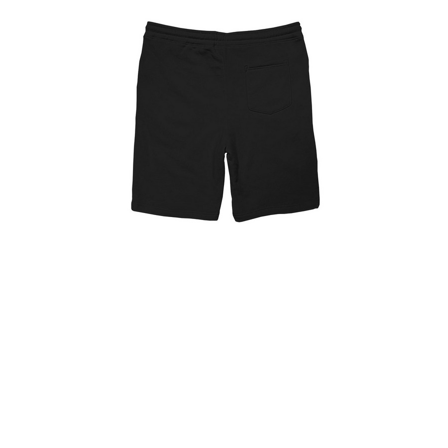 Thunderbolts property of logo shorts&nbsp;, a Black Midweight Fleece Shorts (back-view)